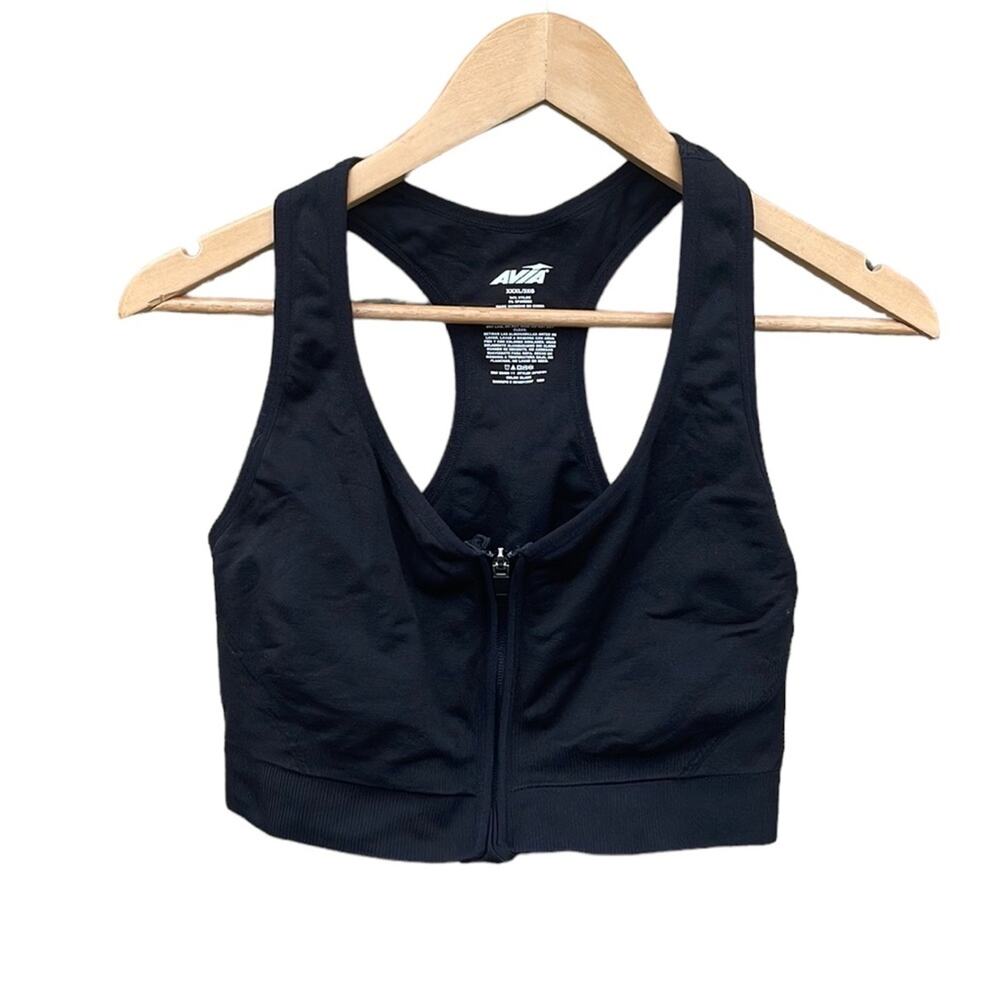 Avia black front zip sports bra size XXL (bust 30 inches)